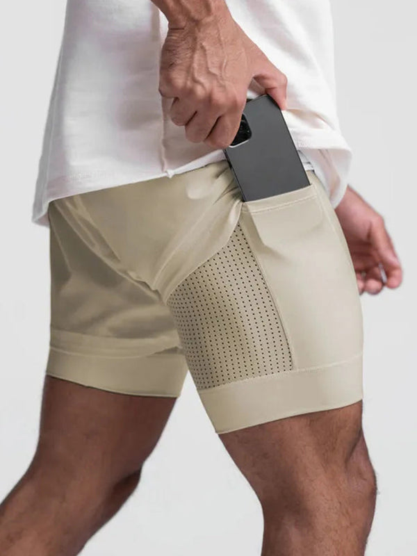 Men's Quick Dry Athletic Shorts With Phone Pockets