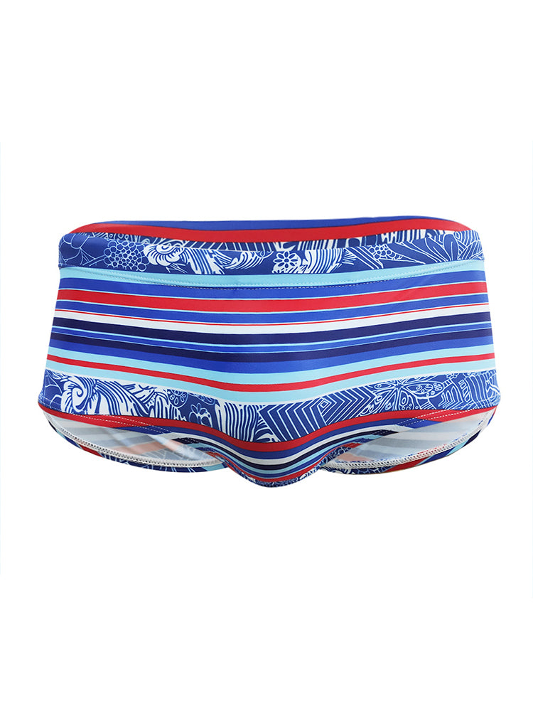 Men's Striped Trunk Square Leg Swimsuit