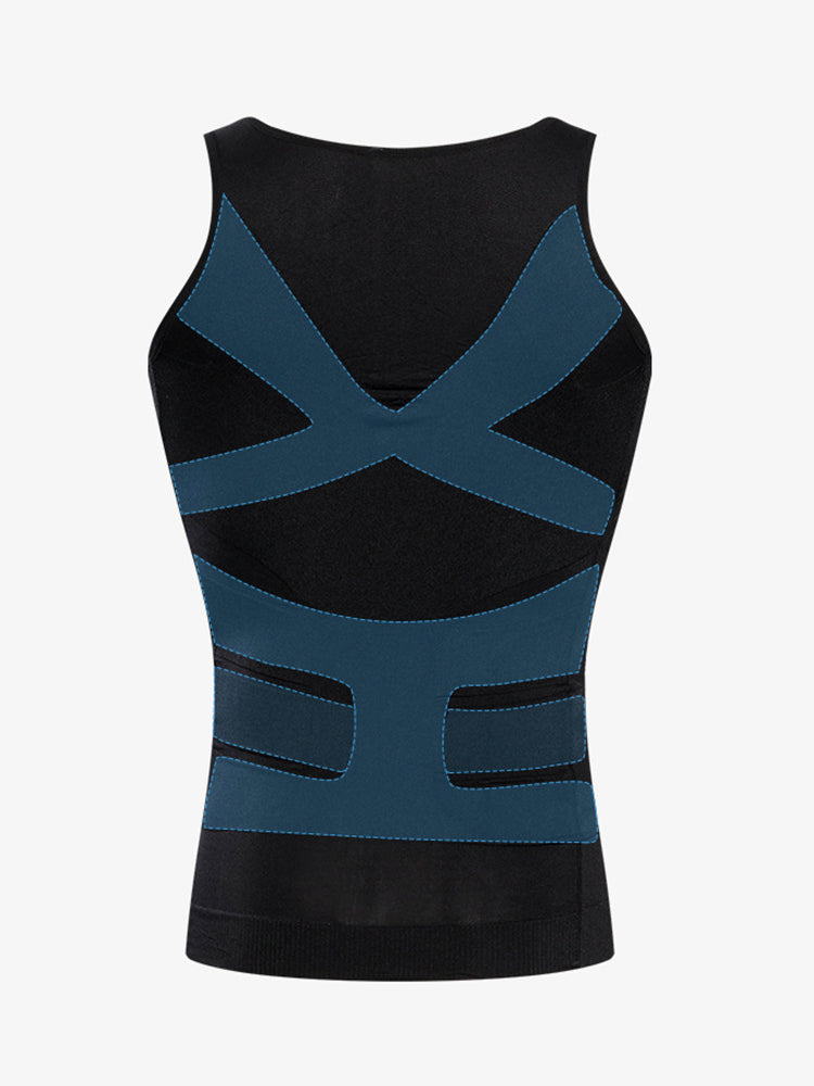 Mens Waist Body Shaper Vest T-Shirt Tank Tops