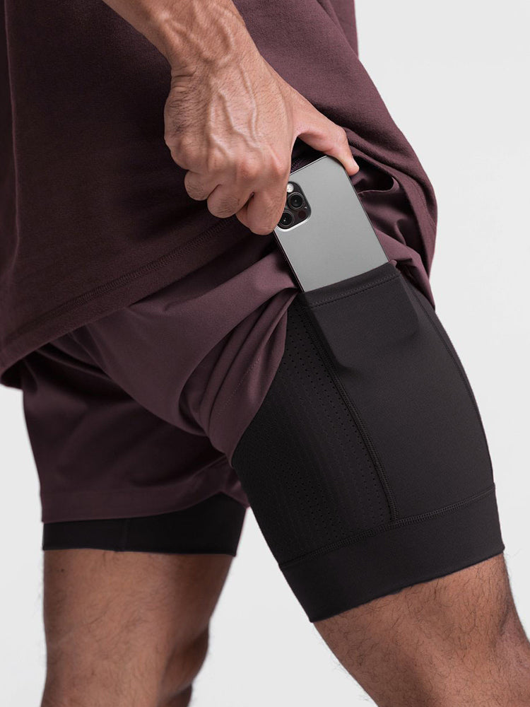 Men's Quick Dry Athletic Shorts With Phone Pockets