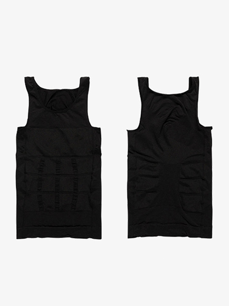 Mens Waist Body Shaper Vest T-Shirt Tank Tops