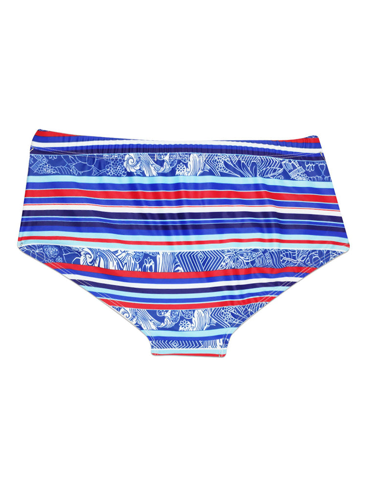 Men's Striped Trunk Square Leg Swimsuit