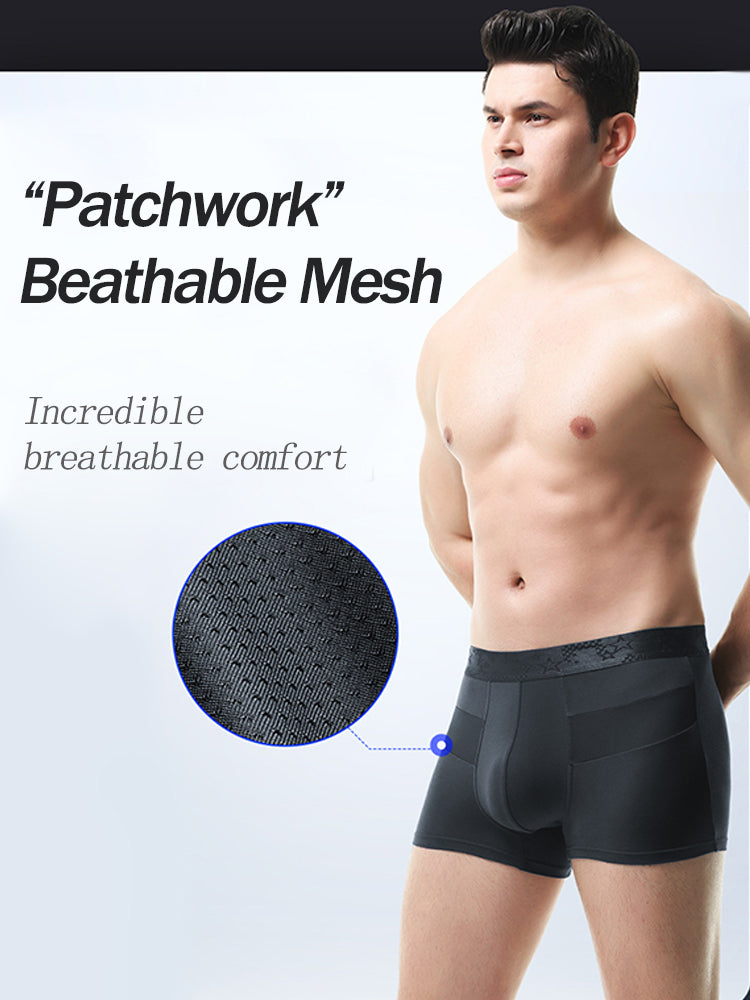 3 Pack Men’s Breathable Splicing Mesh Trunks