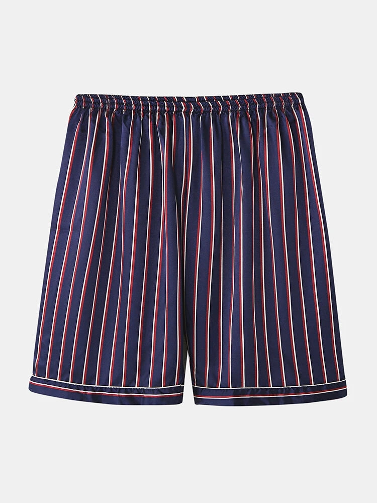 Men's Striped Satin Cool Pajamas Set