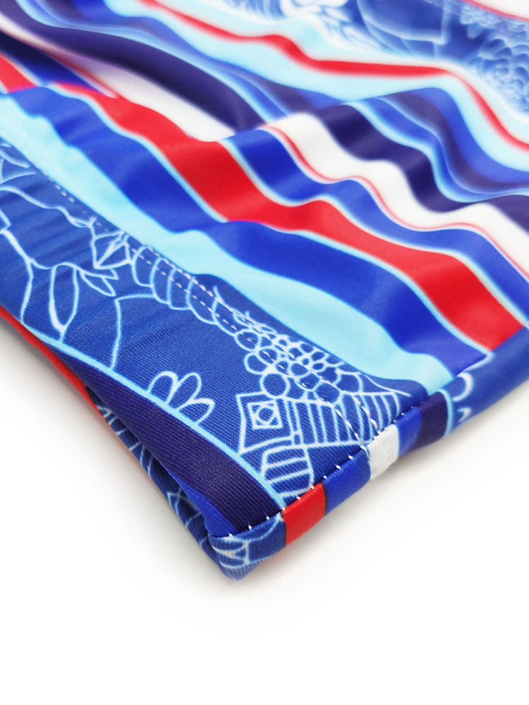 Men's Striped Trunk Square Leg Swimsuit