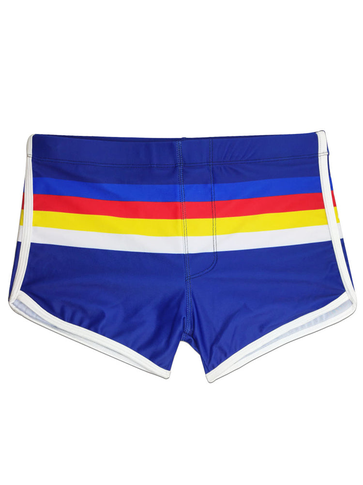 Men's Rainbow Striped Swimming Trunks