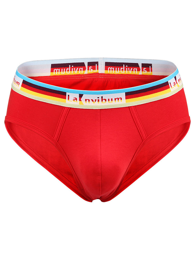 2 Pack Men's Rainbow Waistband Big Pouch Briefs