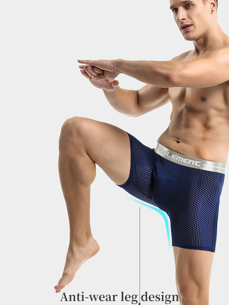 3 Pack Men's Ice Silk Breathable Boxers Briefs