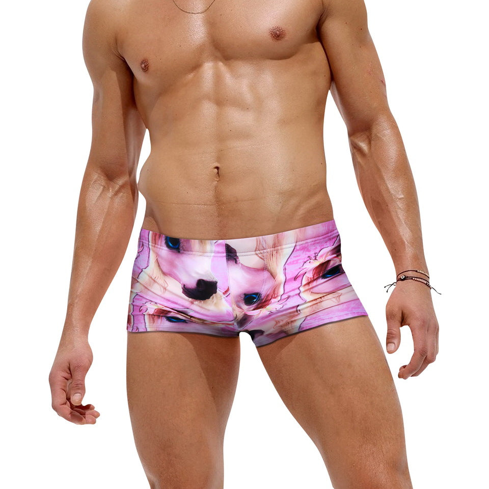 Mens Printed Quick Drying Surf  Stretch Swim Trunks