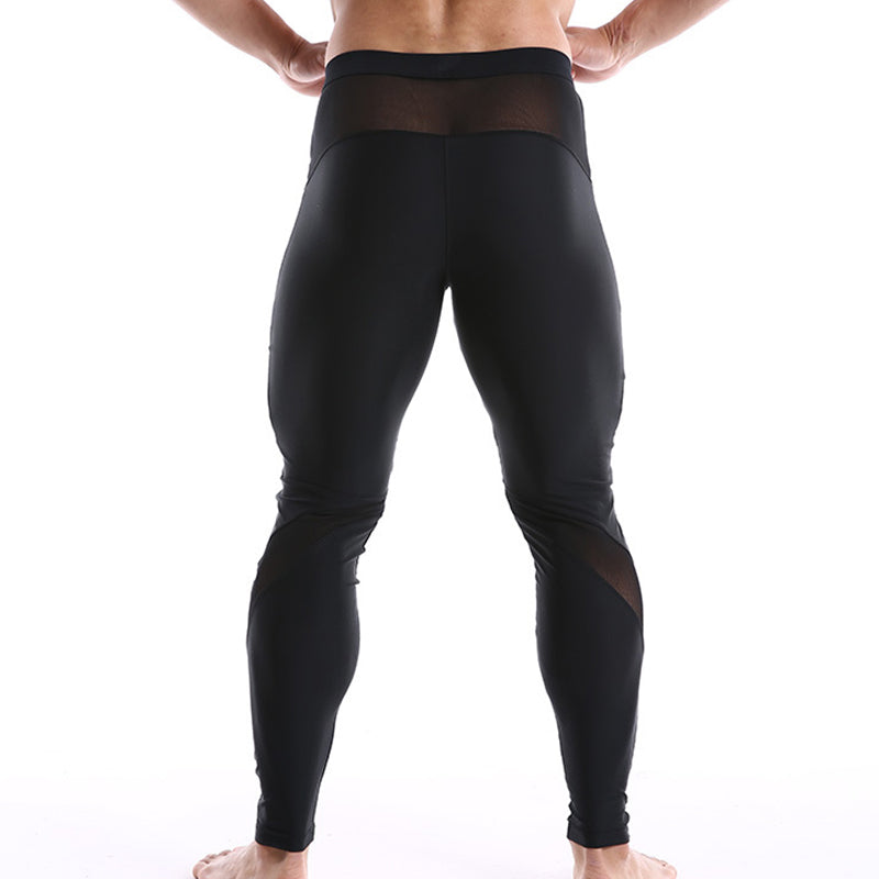Mens Nylon Mid Waist Sports Tights