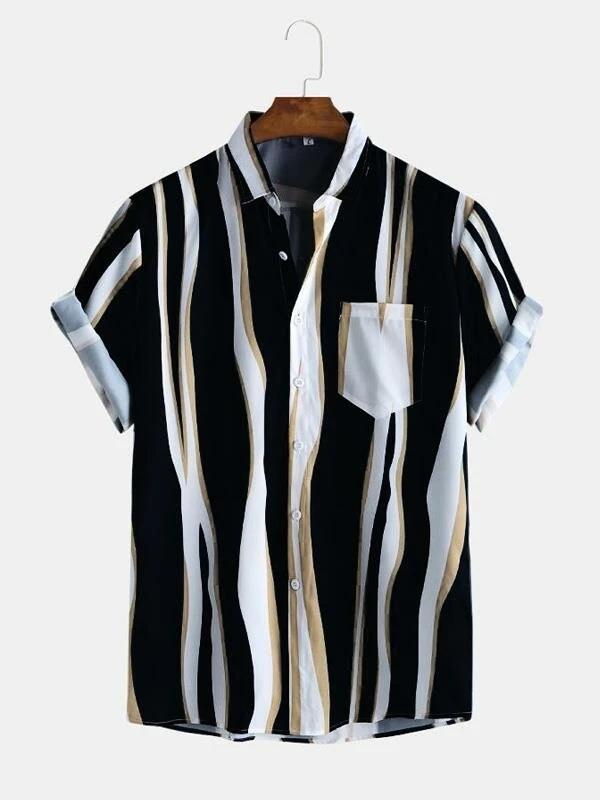 Mens Plain Color Casual Short Sleeve Shirts