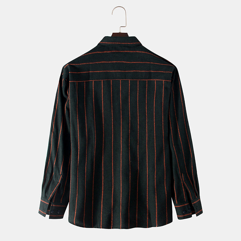 Mens Plain Stripe Long Sleeve Shirts