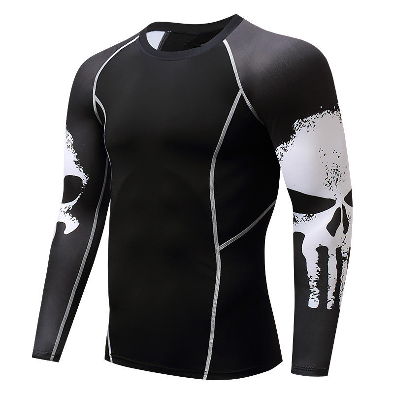 Mens Elastic Sport Training Quick Drying Printing Tops