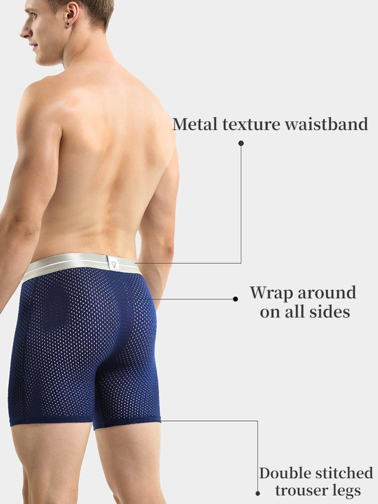 3 Pack Men's Ice Silk Breathable Boxers Briefs