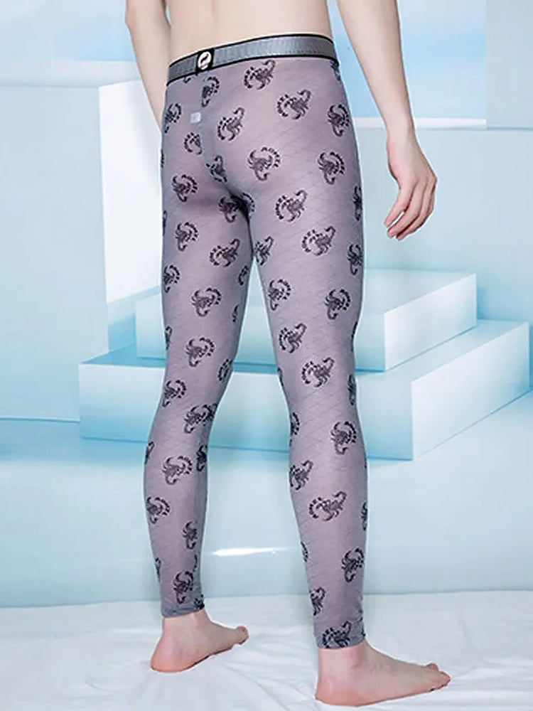 Men’s Ultra-thin Ice Silk Long Johns Sexy Pants