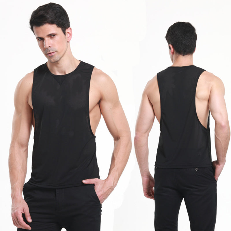 Mens Summer Mesh Breathable Fitness Tank Tops