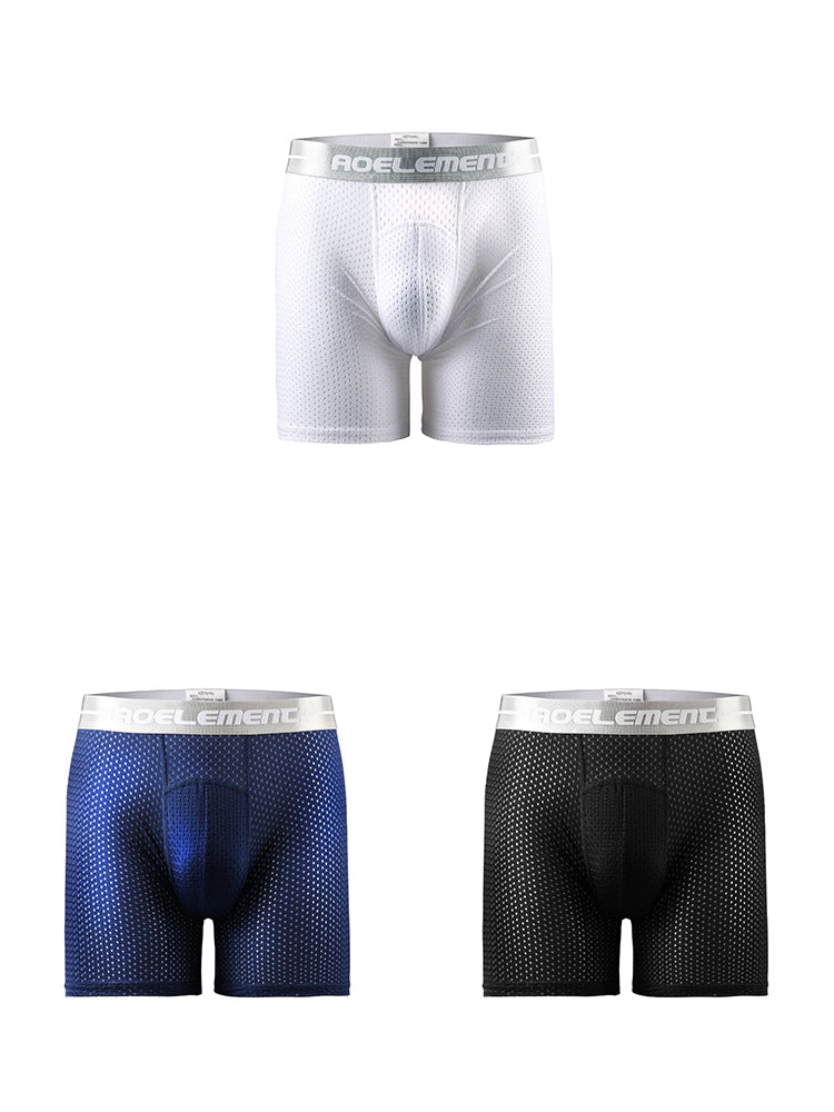 3 Pack Men's Ice Silk Breathable Boxers Briefs