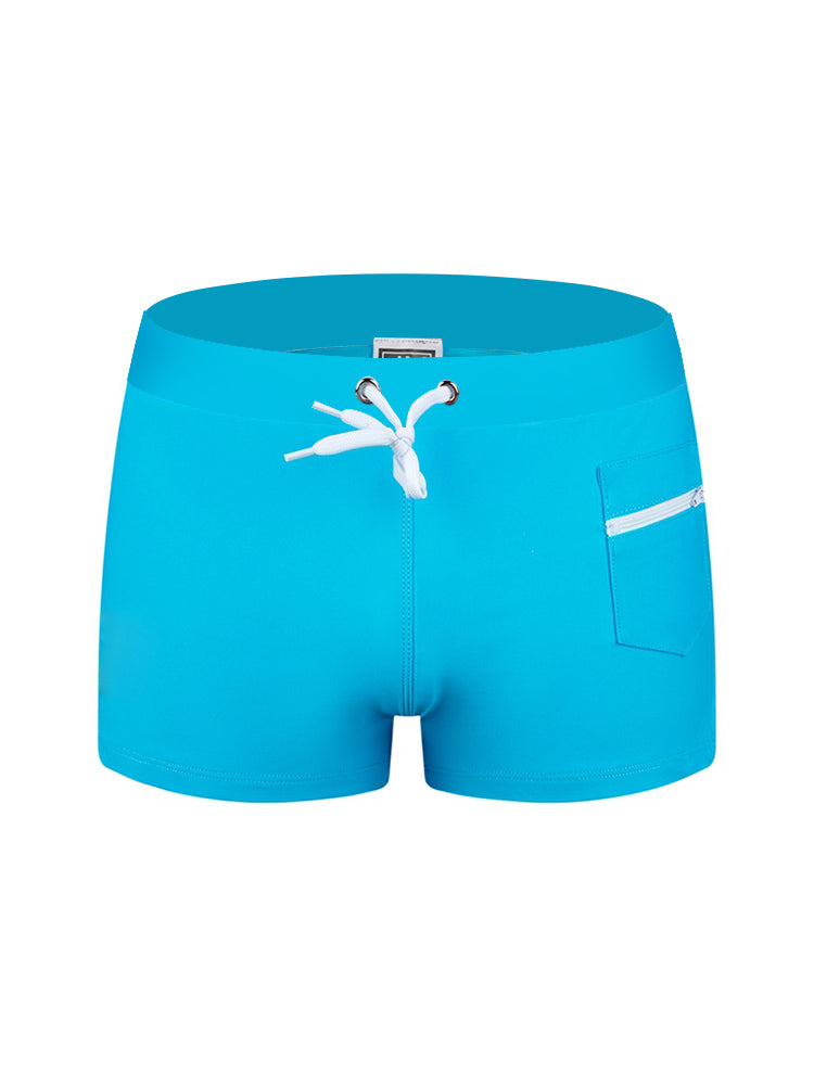 Men's Solid Color Breathable Stretch Swim Trunks