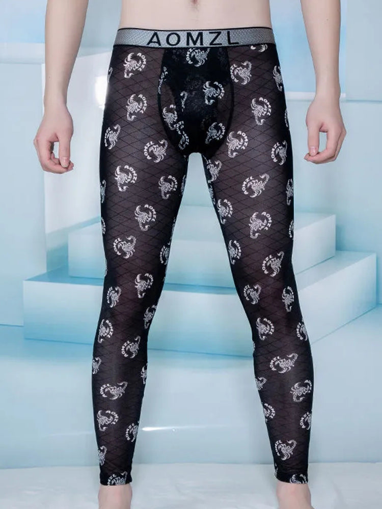 Men’s Ultra-thin Ice Silk Long Johns Sexy Pants