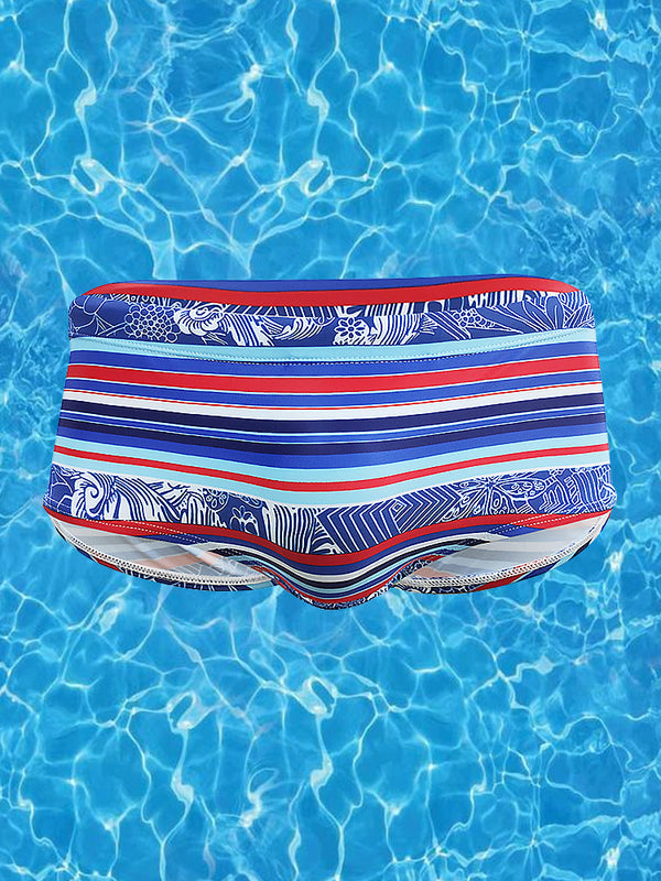 Men's Striped Trunk Square Leg Swimsuit