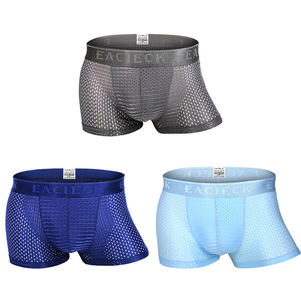 3Pcs Men's Mesh Thin Ice Silk Underwear