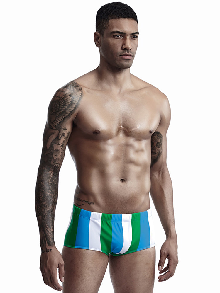 Mens Sexy Breathable Soft Stripe Swim Briefs