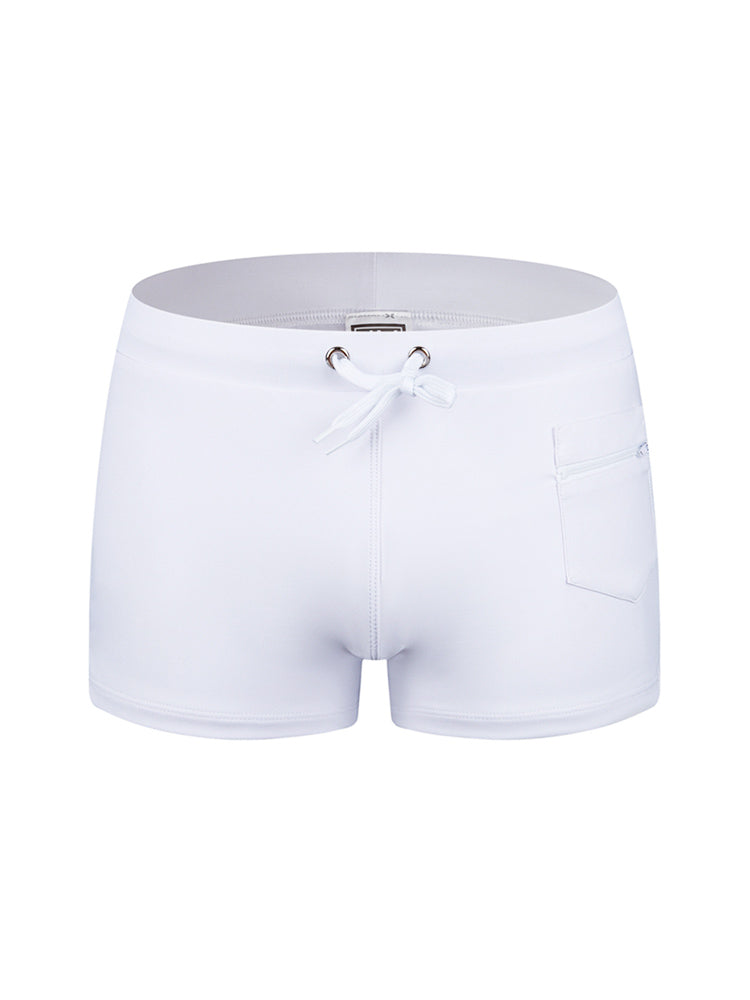 Men's Solid Color Breathable Stretch Swim Trunks