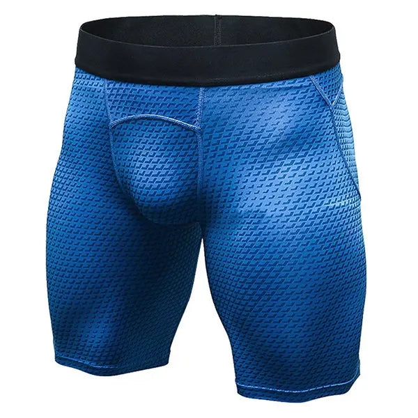 Mens 3D Printed Elastic Quick Dry Fitness Sport Shorts