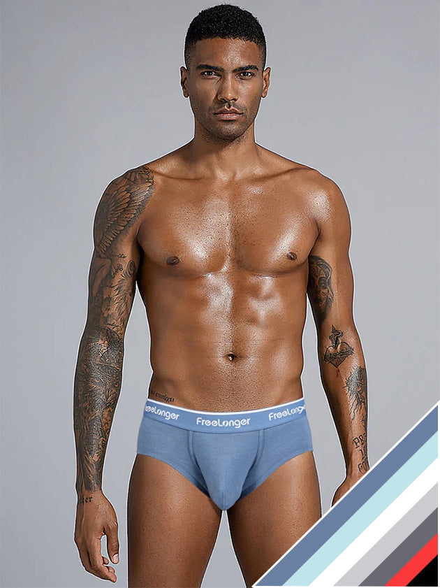 FreeLonger Men's Separate Big Pouch Comfy Briefs