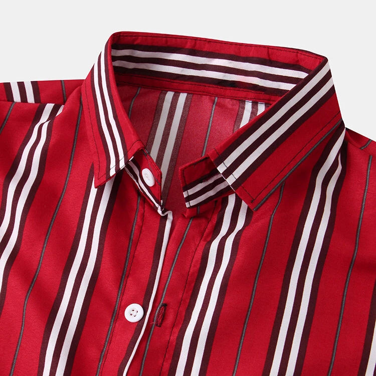 Mens Classic Striped Short Sleeve Shirts