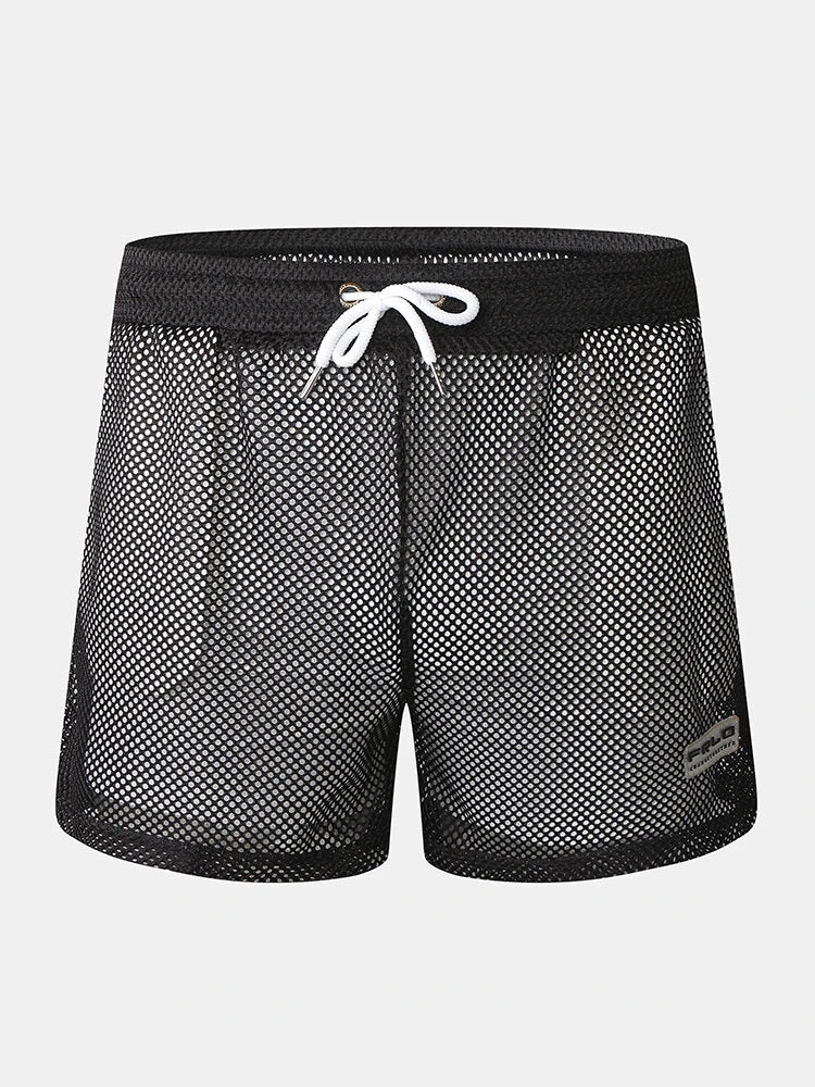 Mens Mesh Loose See Through Swim Shorts