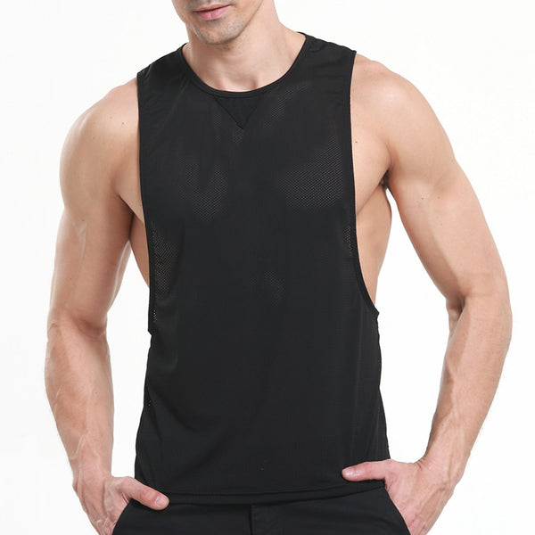 Mens Summer Mesh Breathable Fitness Tank Tops