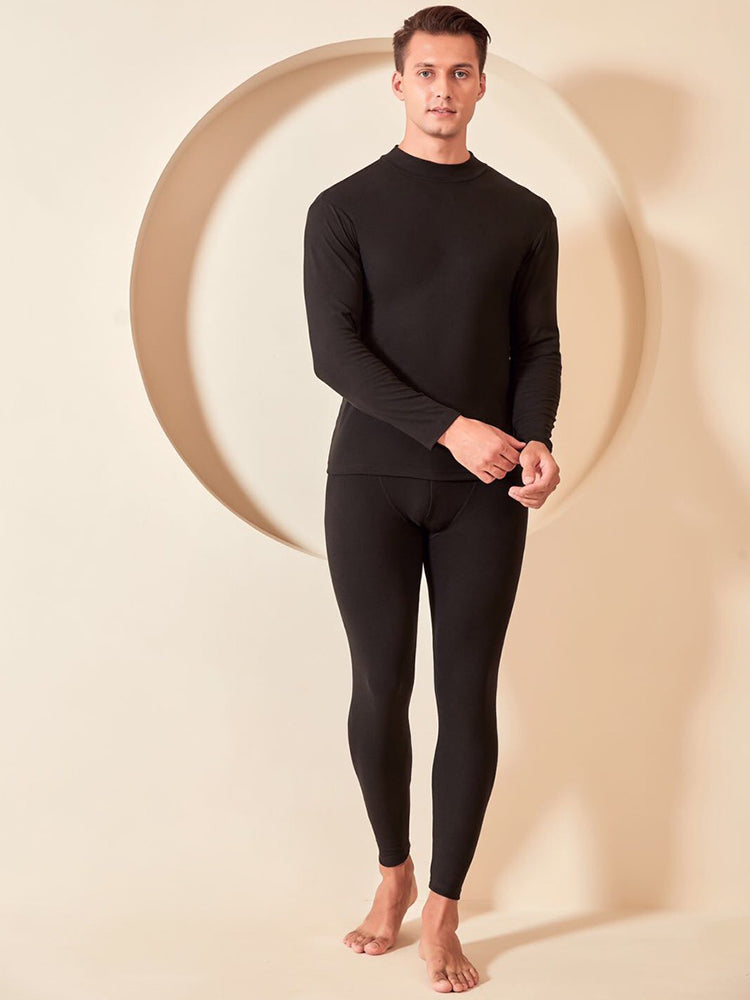 Mid Low Neck Couple High Elastic Pajamas Set