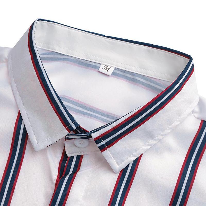 Mens Stripe Breathable Multi Color Chest Pocket Shirts