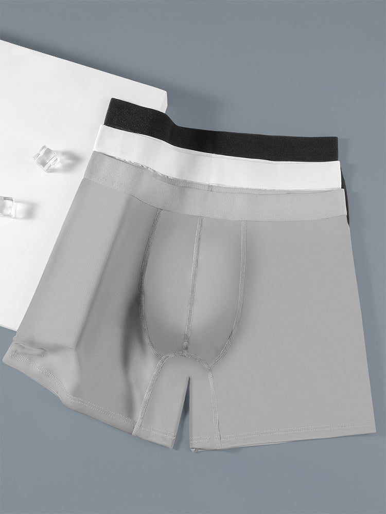 3 Pcs Ice Silk Breathable Sports Boxers Briefs