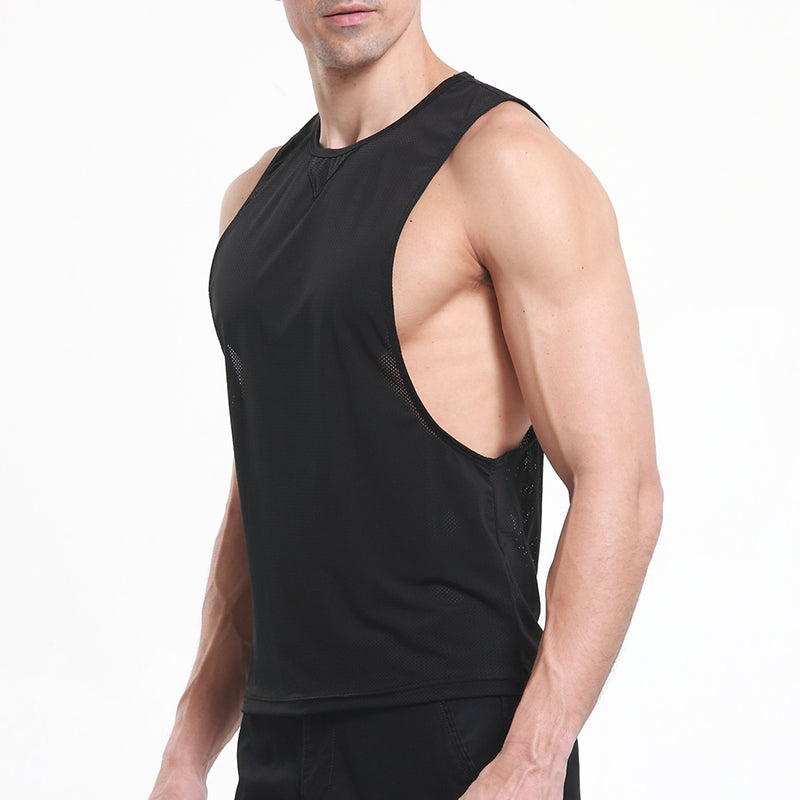 Mens Summer Mesh Breathable Fitness Tank Tops