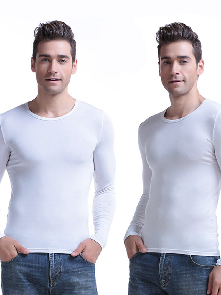 Mens Ultra Soft Low Cut V-Neck Thermal Shirt