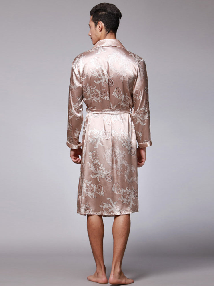 Men's Luxurious Satin Printed Robe