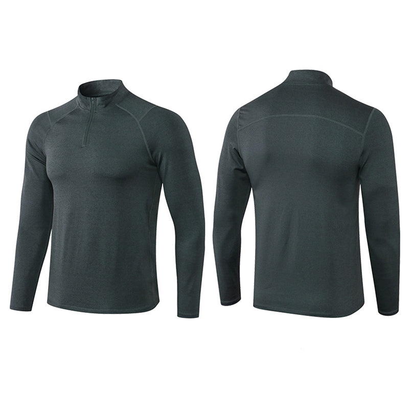 Men's Active Slim-fit Quarter Zip Long Sleeve Outdoor Athletic Performance Pullover