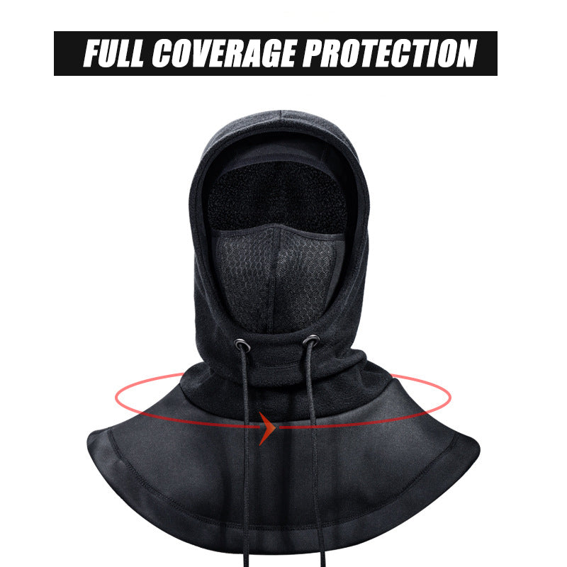 Men's Winter Windproof Fleece Mask Motorcycle Thermal Cap
