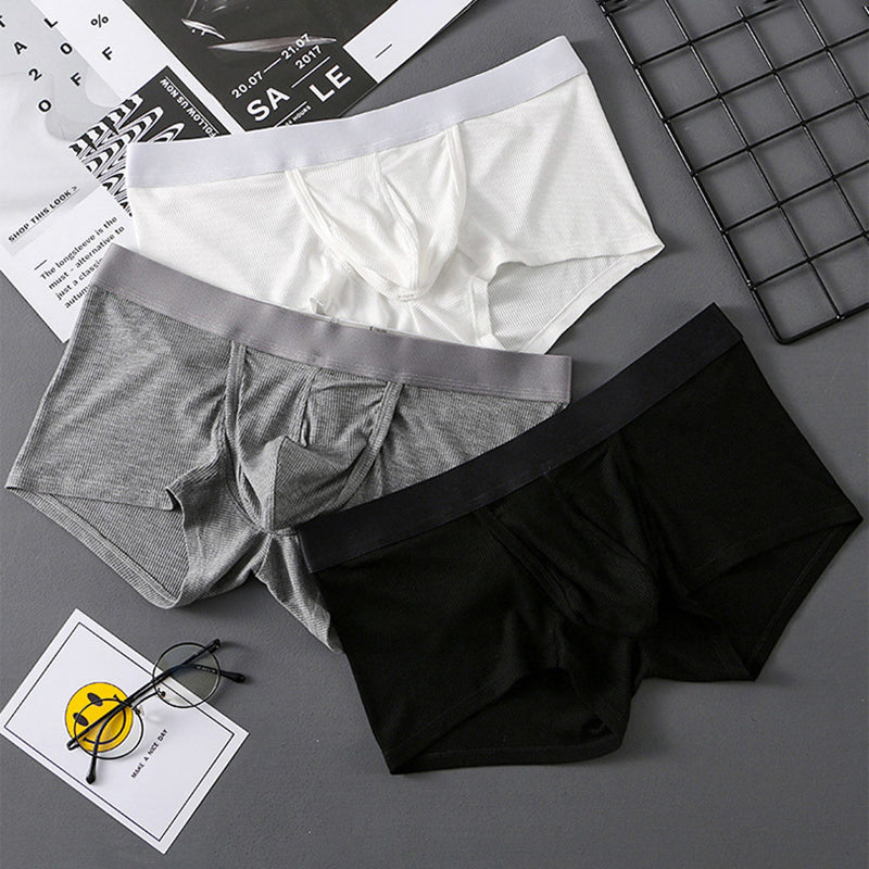 3 Pack Ribbed Separate Support Pouch Boxer Briefs