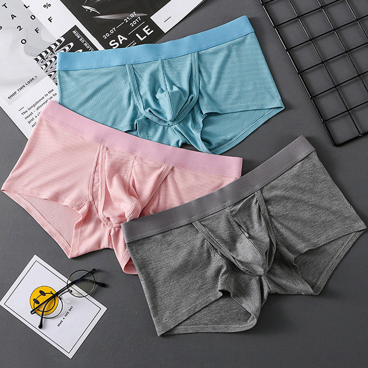 3 Pack Ribbed Separate Support Pouch Boxer Briefs