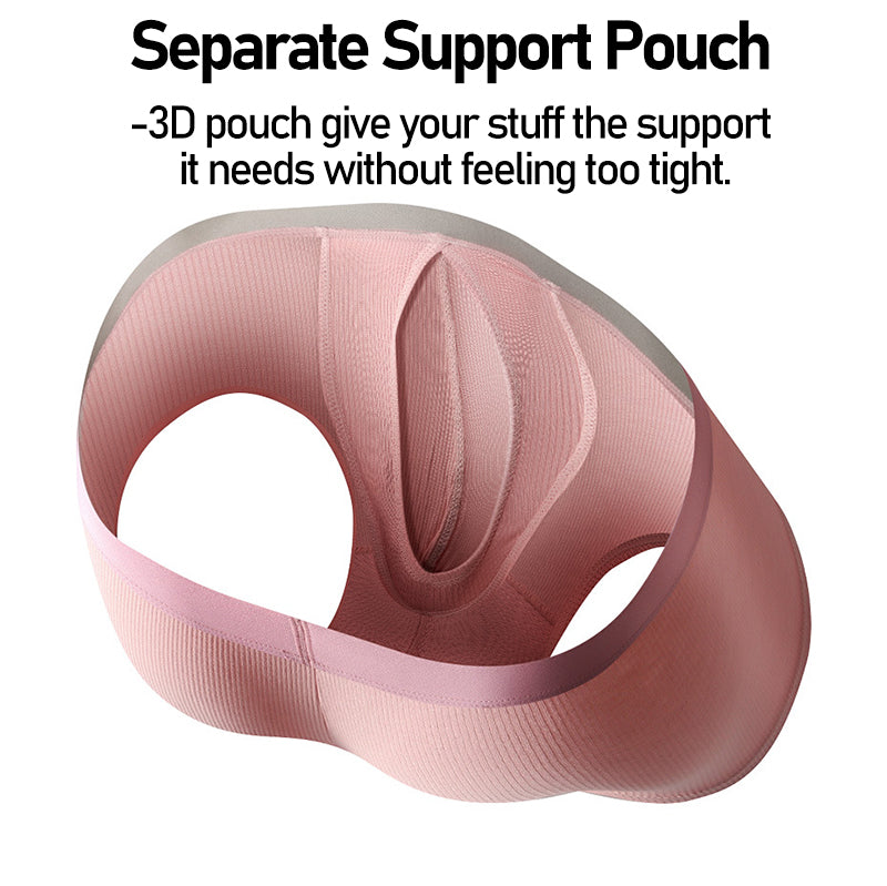 3 Pack Ribbed Separate Support Pouch Boxer Briefs