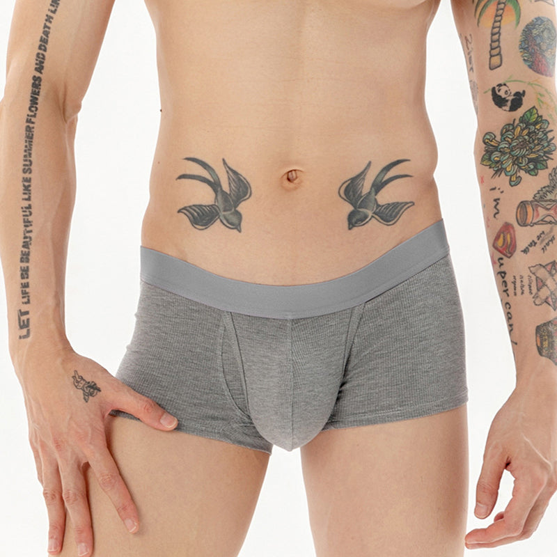 3 Pack Ribbed Separate Support Pouch Boxer Briefs