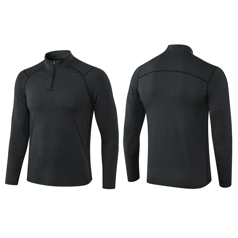 Men's Active Slim-fit Quarter Zip Long Sleeve Outdoor Athletic Performance Pullover