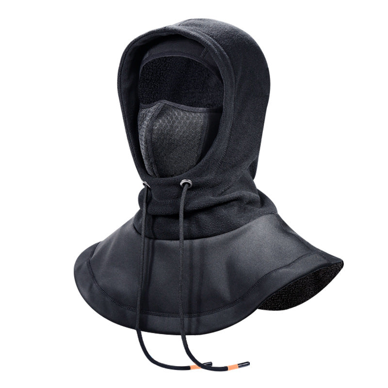 Men's Winter Windproof Fleece Mask Motorcycle Thermal Cap