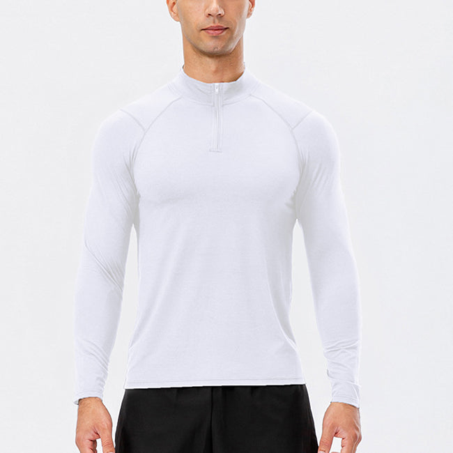 Men's Active Slim-fit Quarter Zip Long Sleeve Outdoor Athletic Performance Pullover