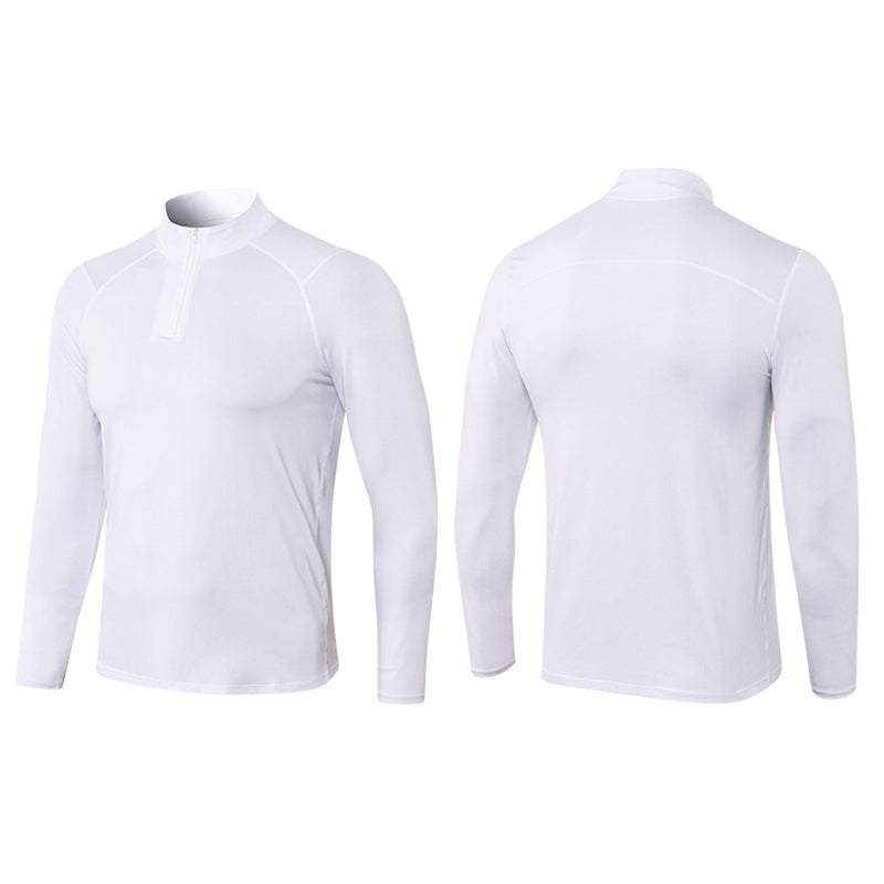 Men's Active Slim-fit Quarter Zip Long Sleeve Outdoor Athletic Performance Pullover