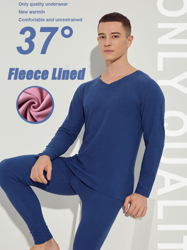 Fleece Lined Warm Men's Thermal Underwear Set