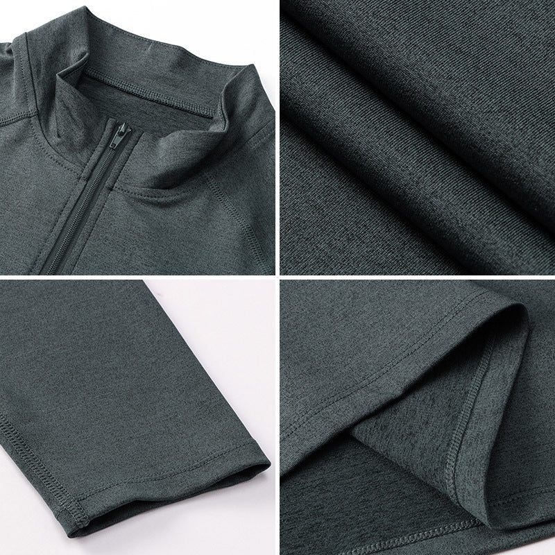 Men's Active Slim-fit Quarter Zip Long Sleeve Outdoor Athletic Performance Pullover